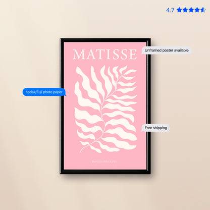 Matisse Fern — Cut-Out Art Print Pink Poster & Framed Print