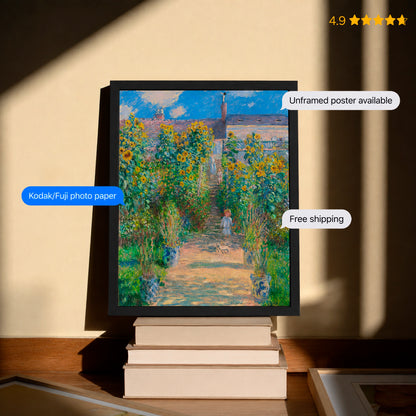 The Artist's Garden at Vétheuil by Monet Poster & Framed Print