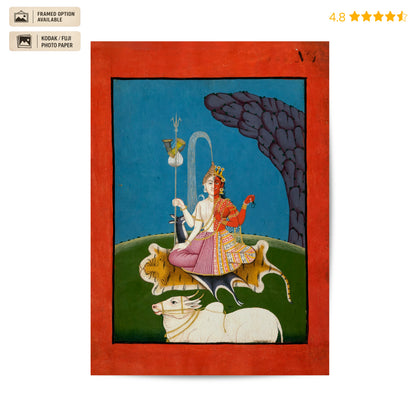 Ardhanarishvara Shiva Vintage Poster & Framed Print