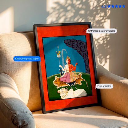 Ardhanarishvara Shiva Vintage Poster & Framed Print