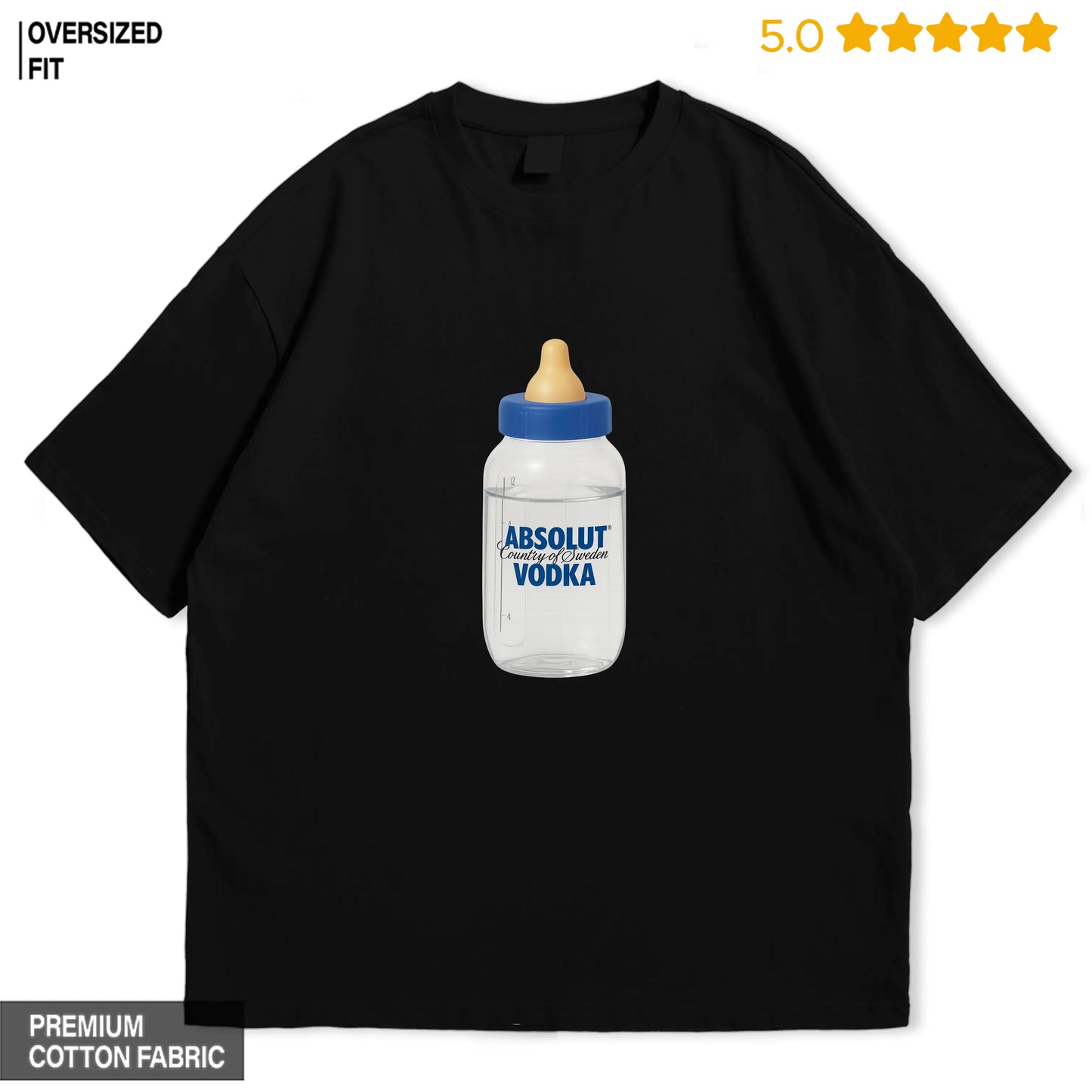 Absolut Vodka Baby Bottle Oversized T-Shirt