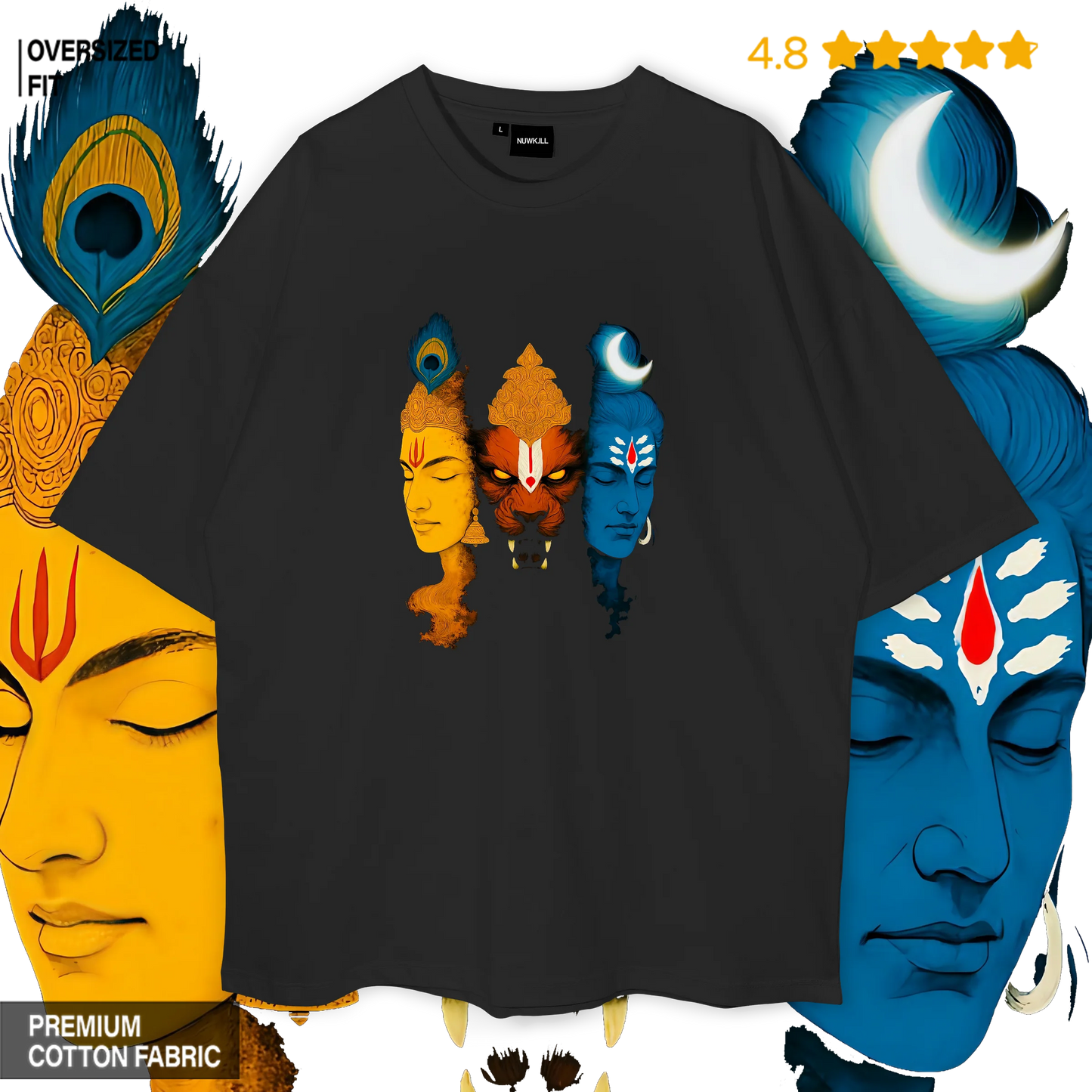 Vishnu Avatar Oversized T-shirt