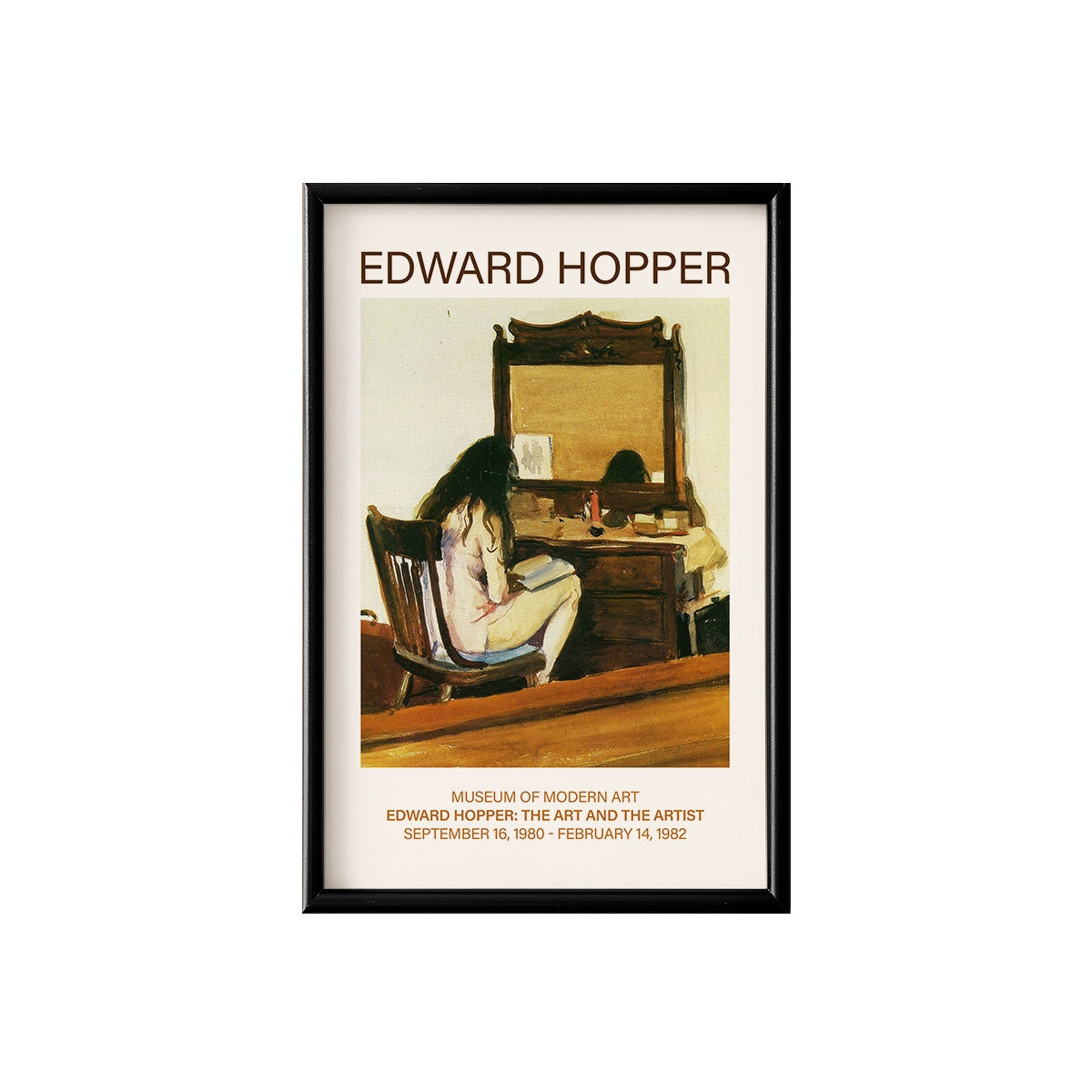 Interior, Model Reading By Edward Hopper Poster & Framed Print