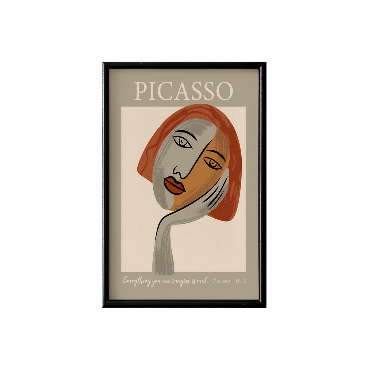 Picasso Face With Hand Poster & Framed Print