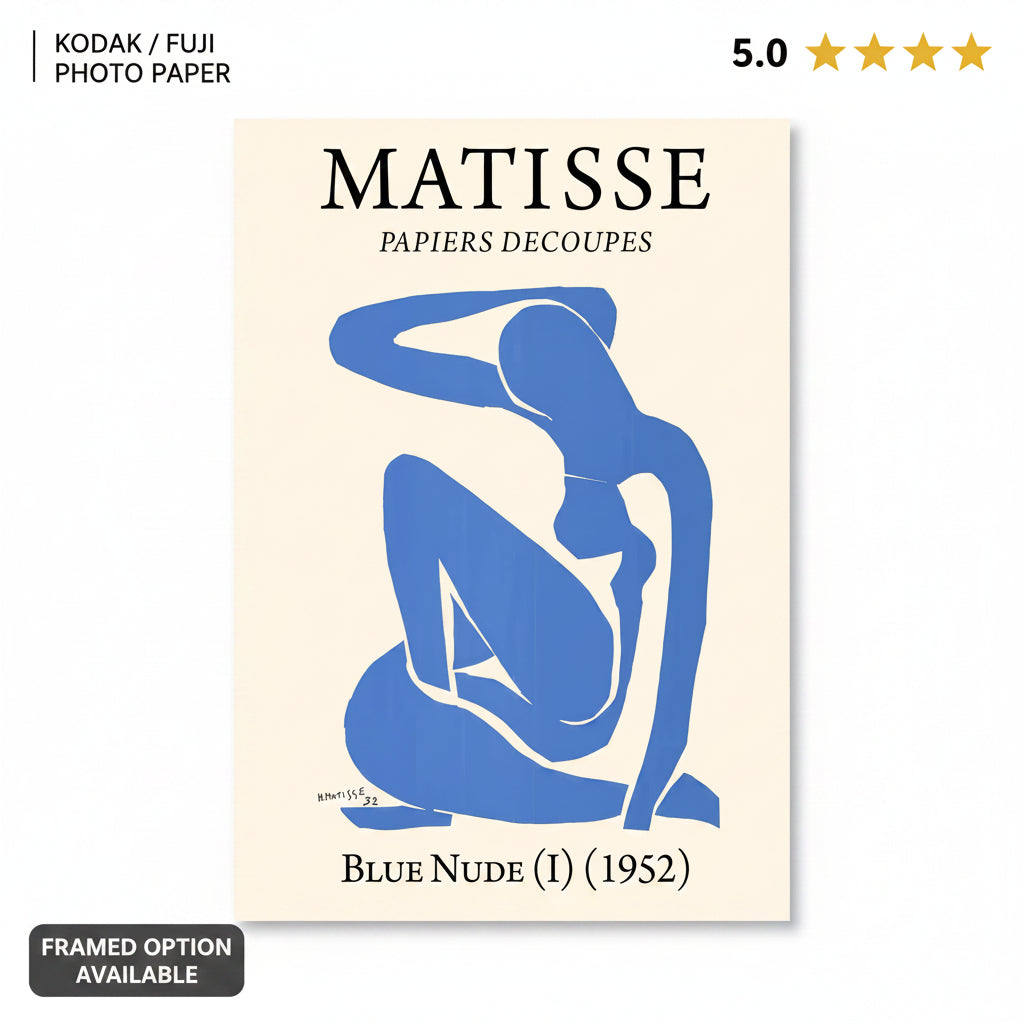 Blue Nude (I) (1952) Henri Matisse Cut-Out - Nukkad Studios