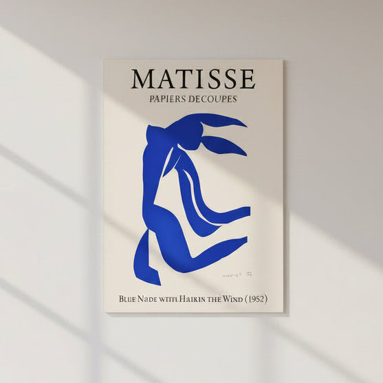 Blue Nude with Hair in the Wind (1952) Henri Matisse Cut-Out - Nukkad Studios