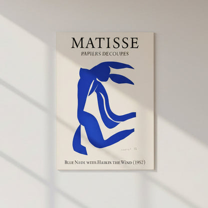 Blue Nude with Hair in the Wind (1952) Henri Matisse Cut-Out - Nukkad Studios