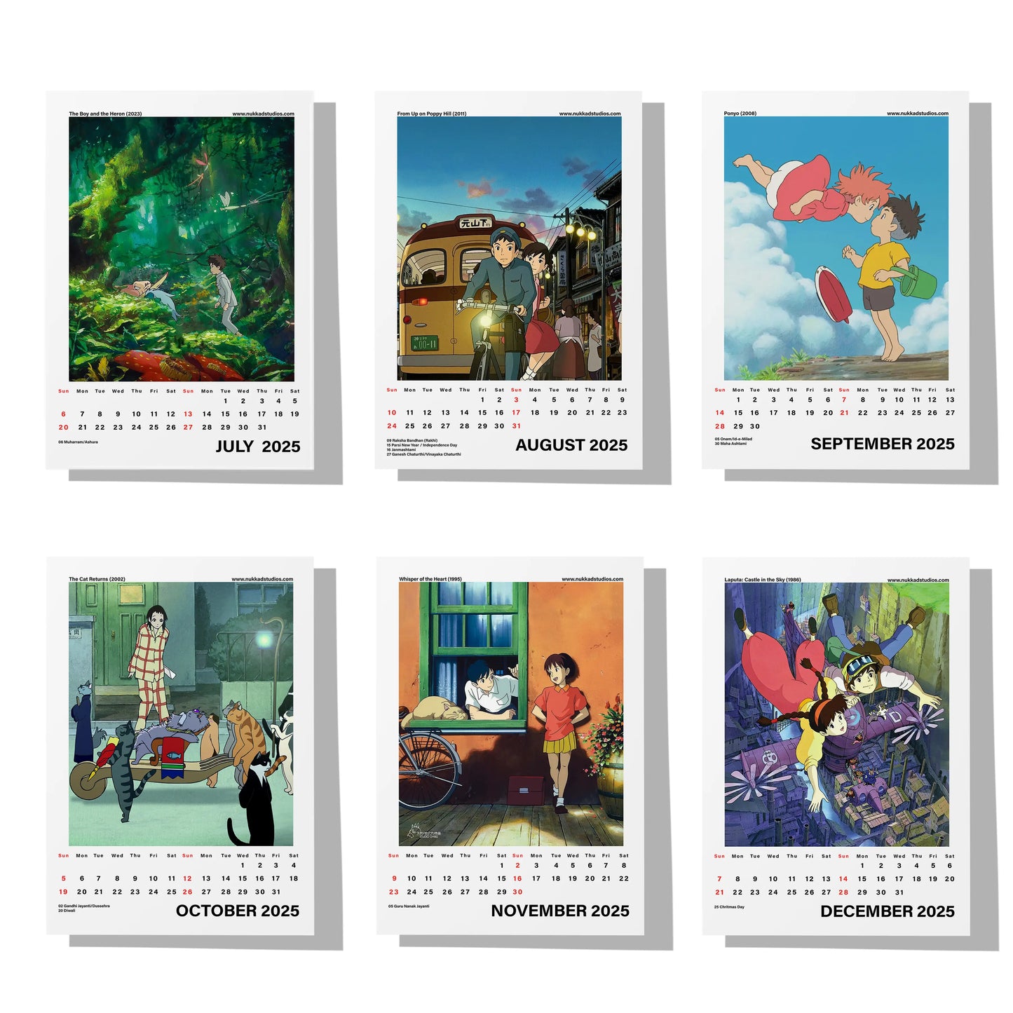 Studio Ghibli Calendar 2025 Nukkad Studios