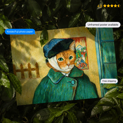 Vincat van Gogh - Bandaged Ear Art Print Poster & Framed Print