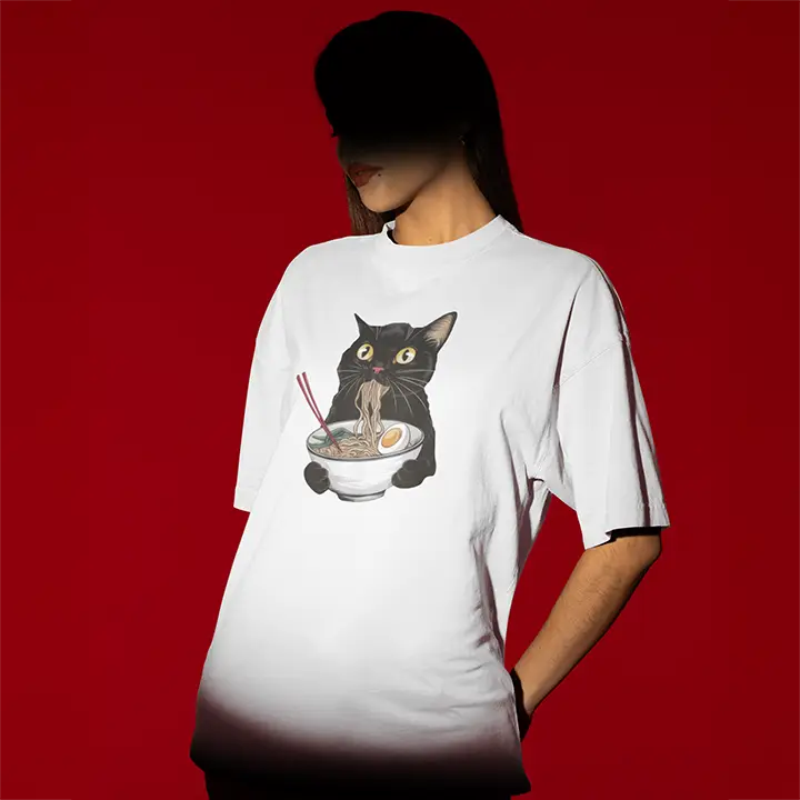 Ramen Cat Oversized Tshirt