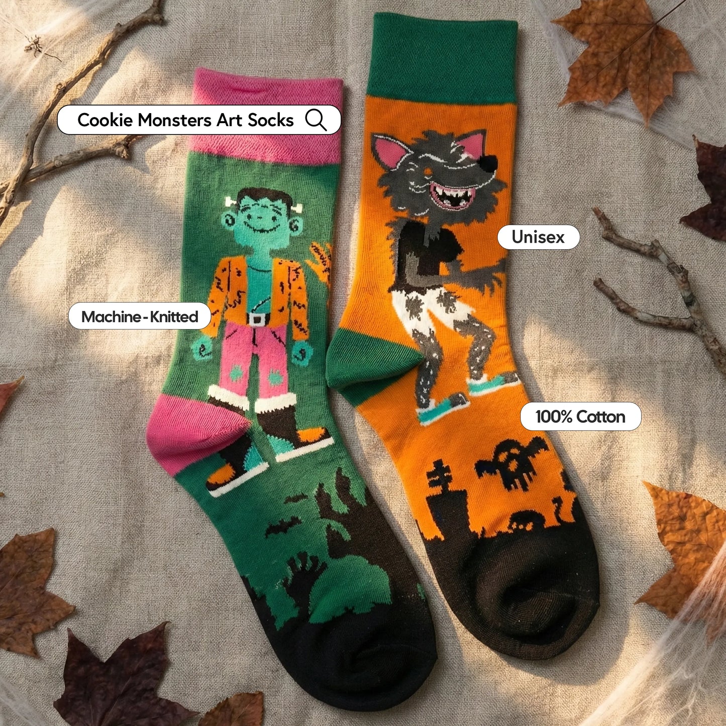 Cookie Monsters Art Socks