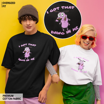 Courage The Cowardly Dog Oversized Tshirt