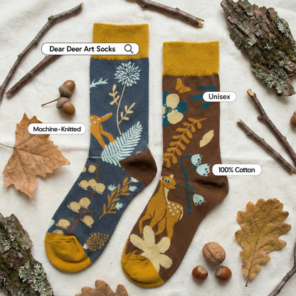 Dear Deer Art Socks