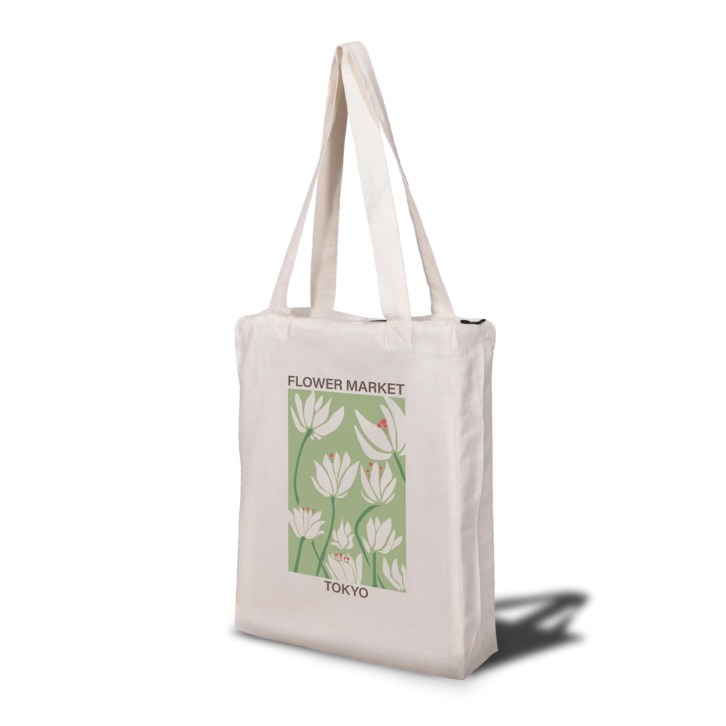 Flower Market Tokyo Tote Bag with Zip