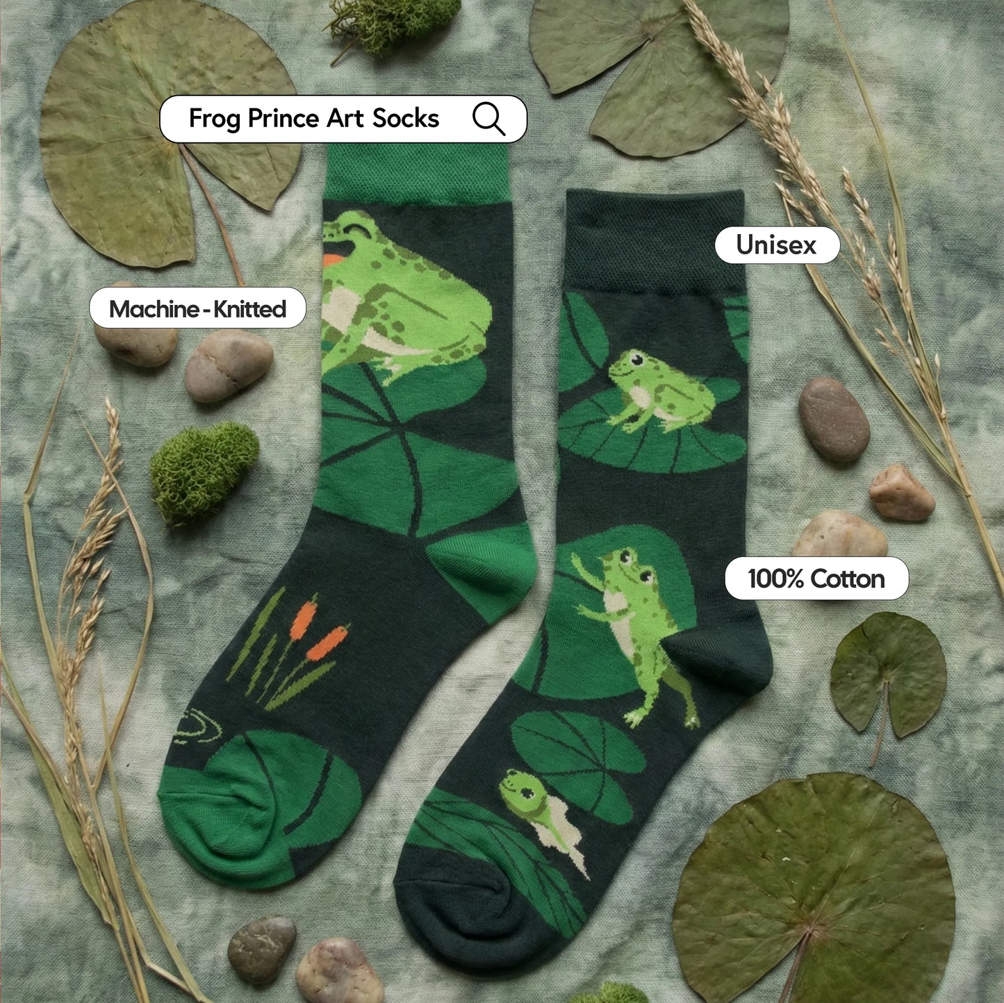 Frog Prince Art Socks
