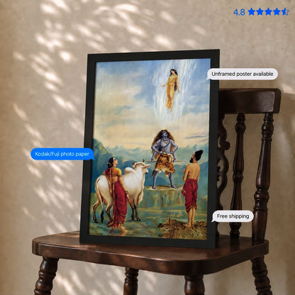 Ganga Avtaran 18th-century Vintage Poster & Framed Print