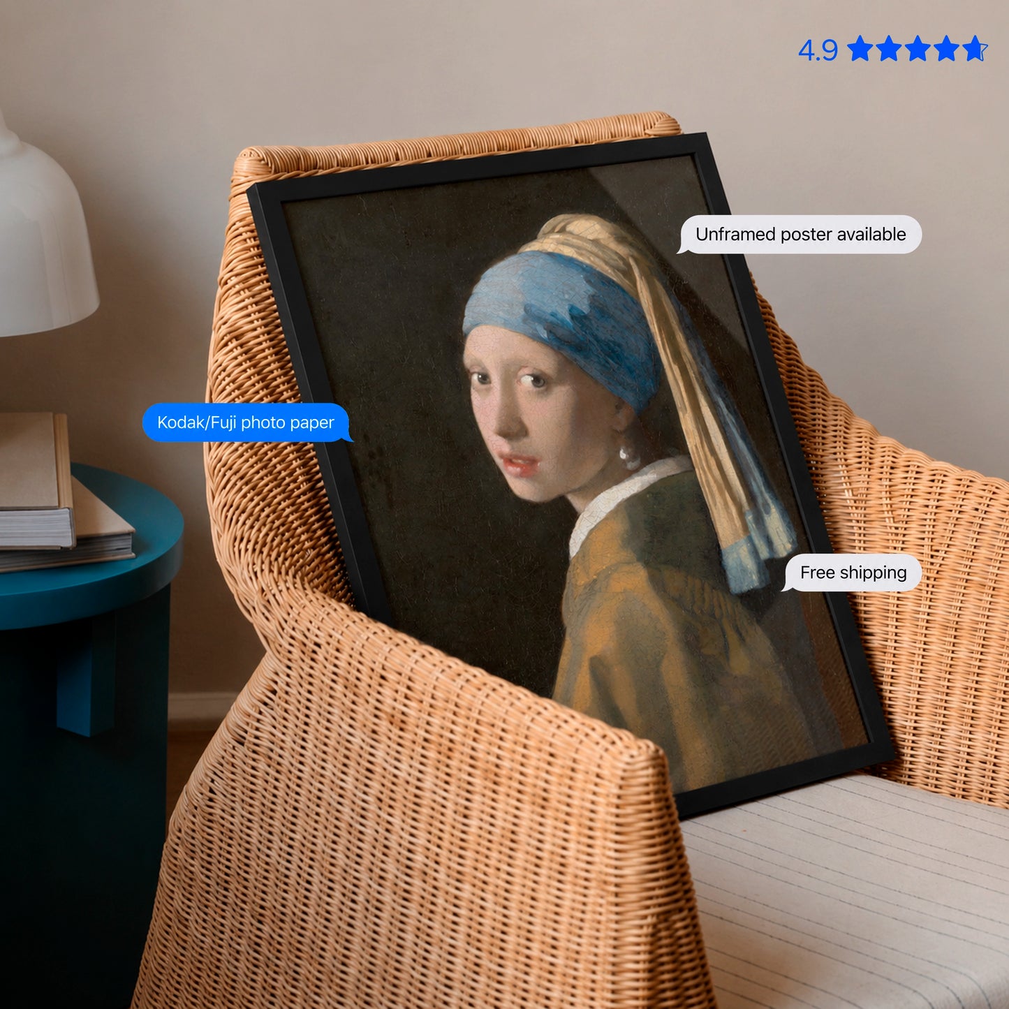 Girl with a Pearl Earring Poster & Framed Print