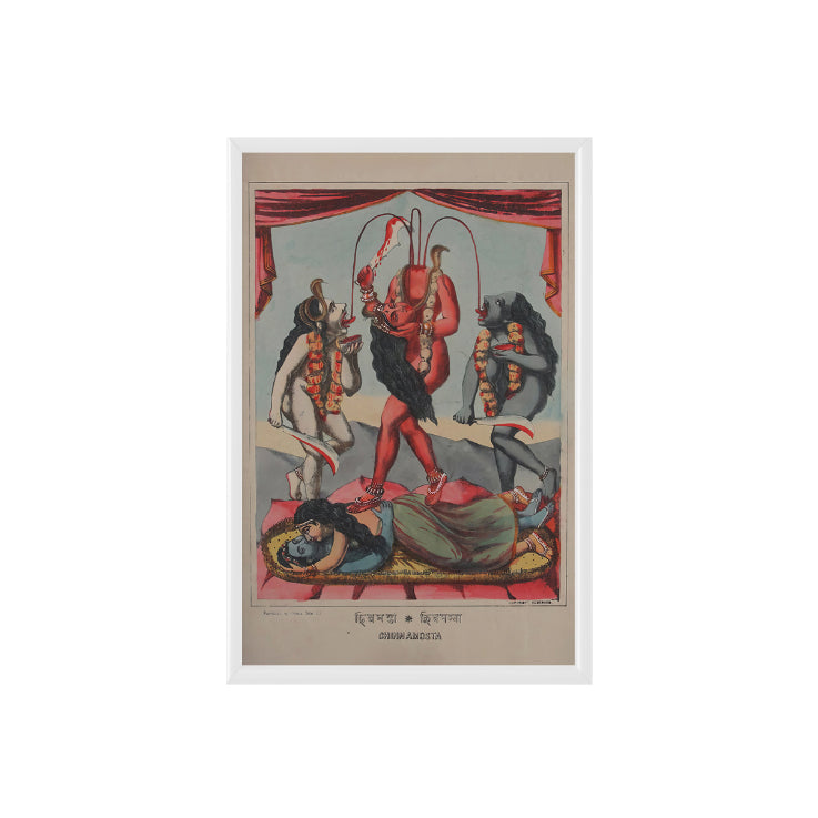 Goddess Chhinnamasta Vintage Mythology Poster & Framed Print - Nukkad Studios