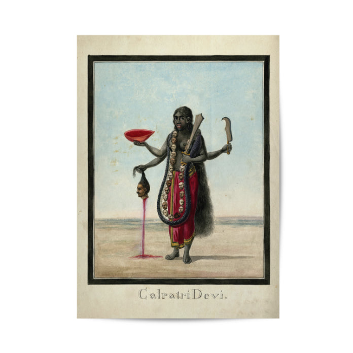 Goddess Kalaratri Vintage Mythology Poster & Framed Print