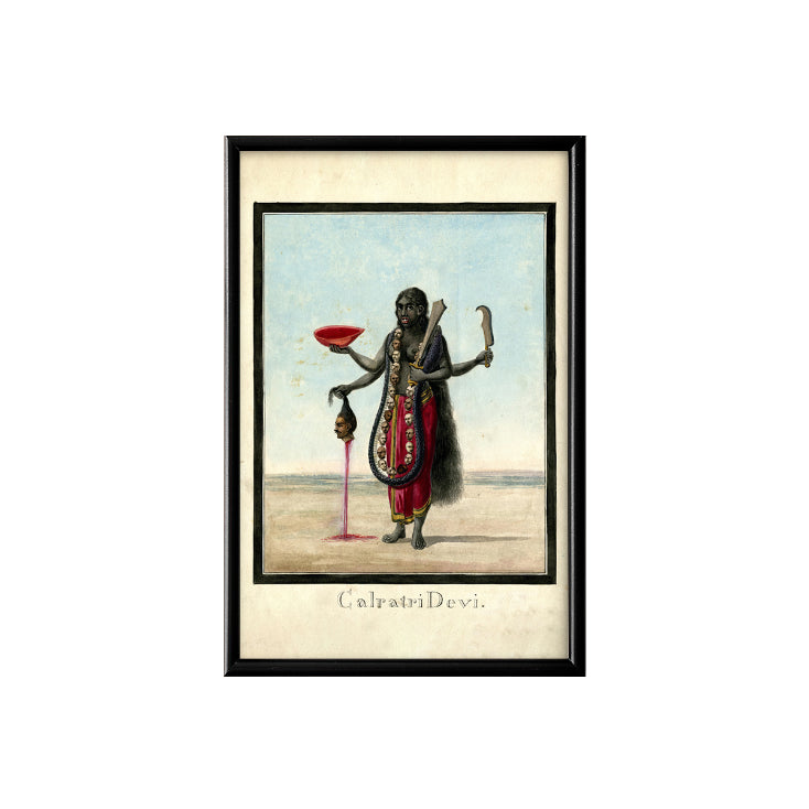 Goddess Kalaratri Vintage Mythology Poster & Framed Print
