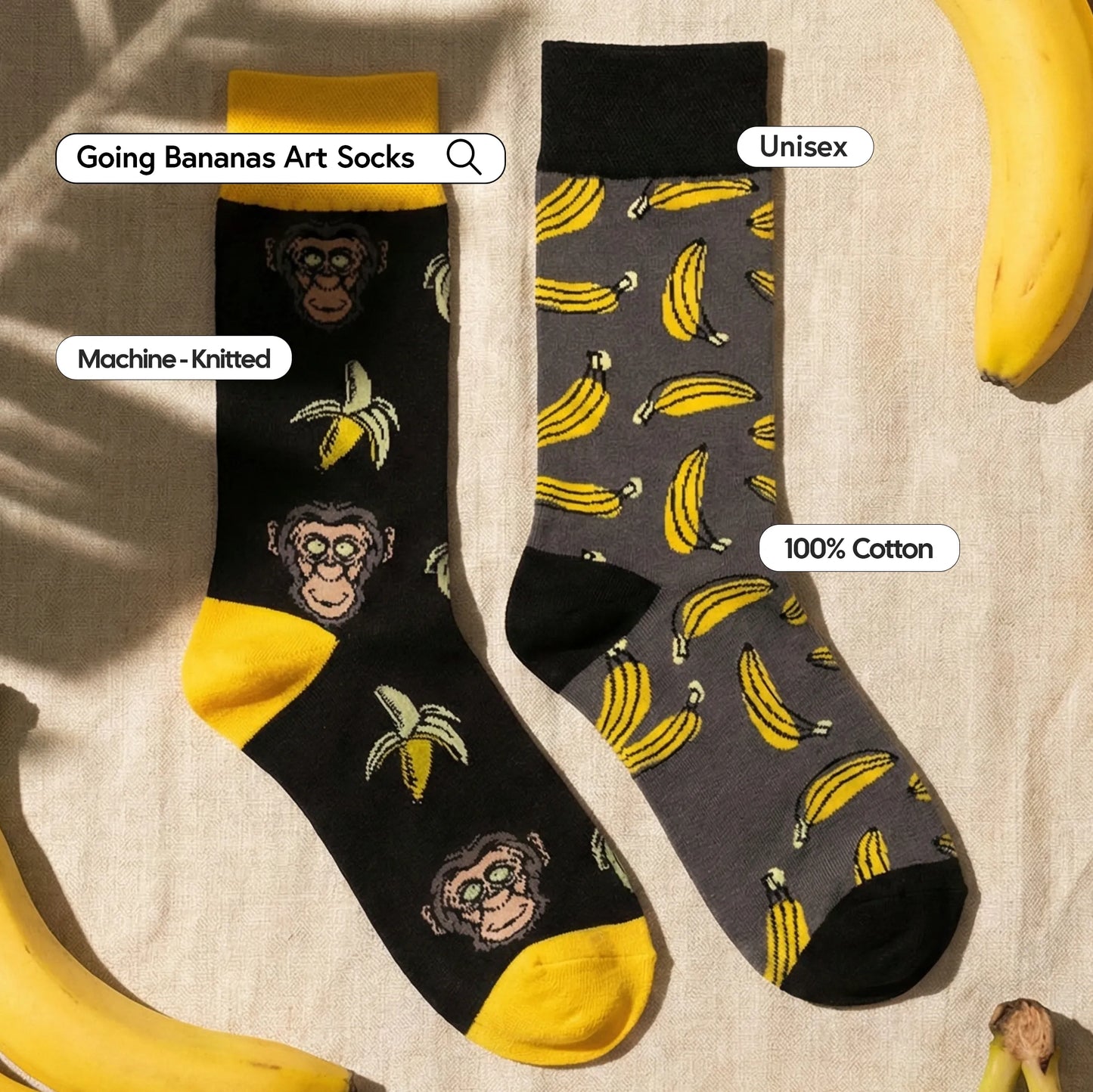 Going Bananas Art Socks