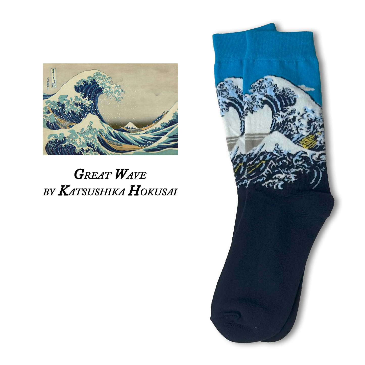 Great Wave by Katsushika Hokusai Socks