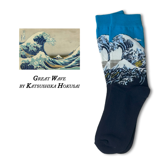 Great Wave by Katsushika Hokusai Socks