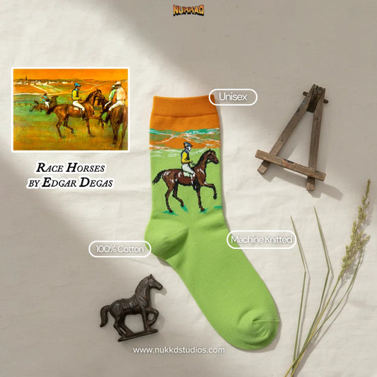Race Horses by Edgar Degas Socks