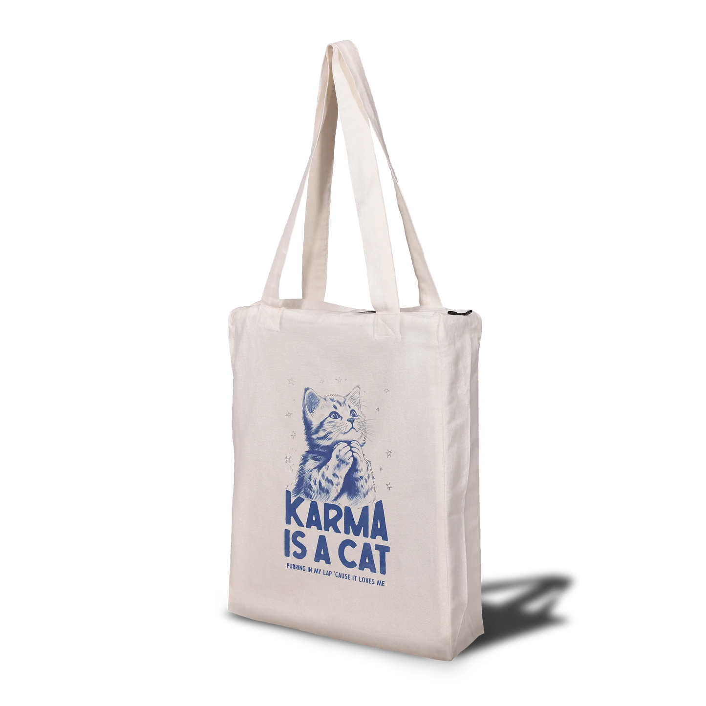 Karma is a Cat Tote Bag with Zip