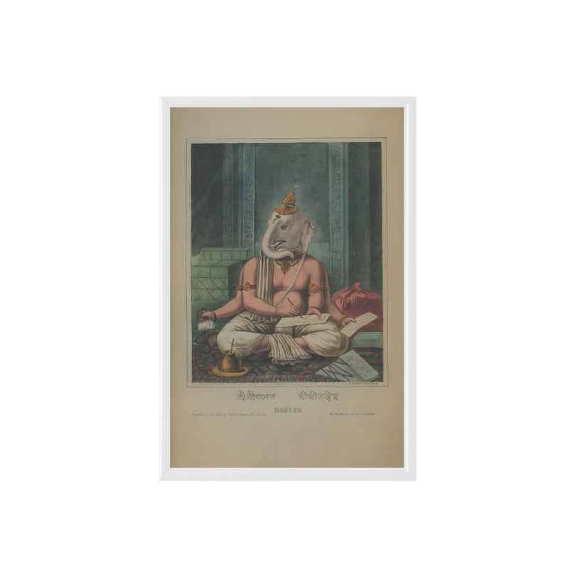 Lord Ganesha Vintage Mythology Poster & Framed Print