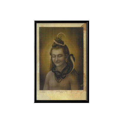 Lord Shiva Contemplating Vintage Mythology Poster & Framed Print