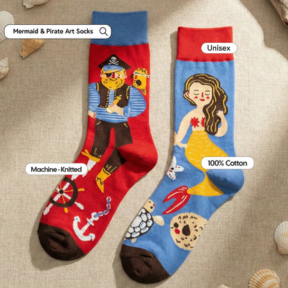 Mermaid & Pirate Art Socks
