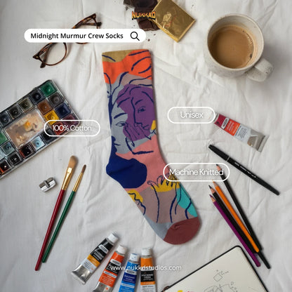 Midnight Murmur Art Crew Socks