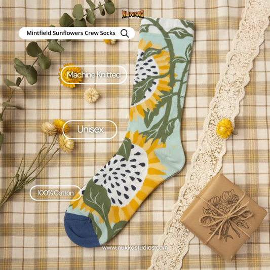 Mintfield Sunflowers Art Socks