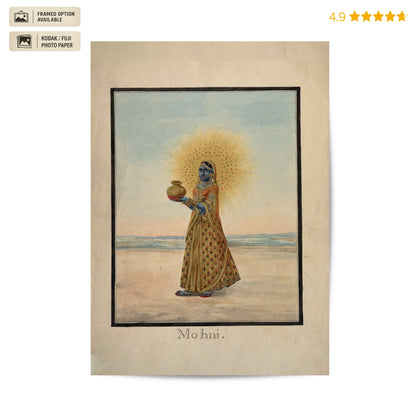 Mohini Vishnu Avtar 19th Century Vintage Poster & Framed Print