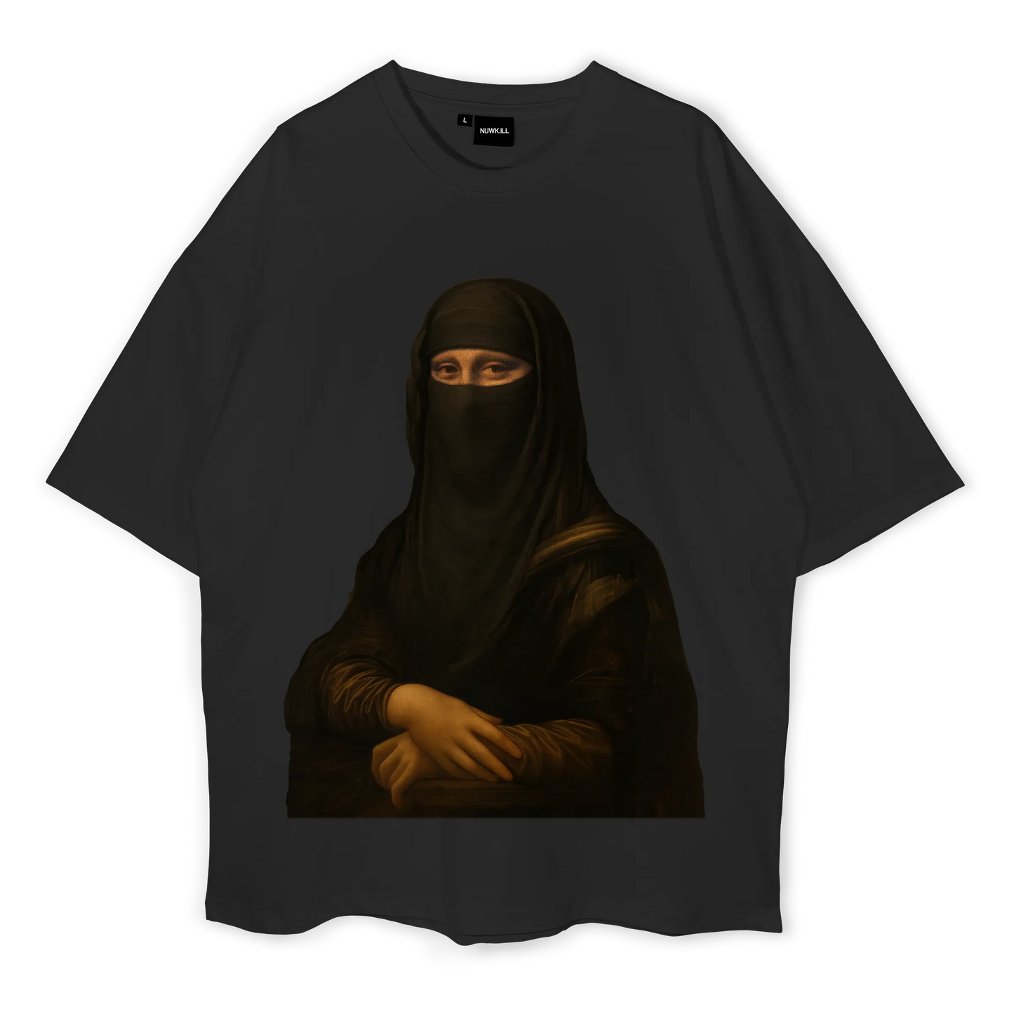 Mona Lisa in a Burqa Oversized T-shirt (300 GSM)