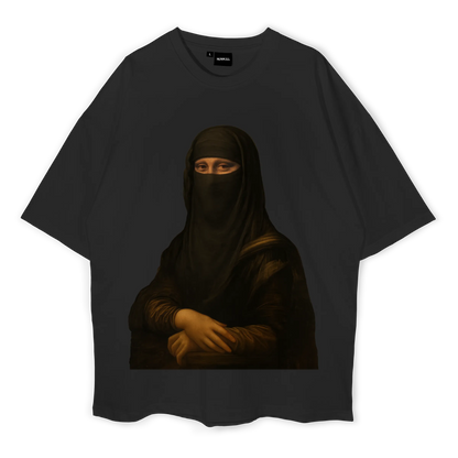 Mona Lisa in a Burqa Oversized T-shirt (300 GSM)