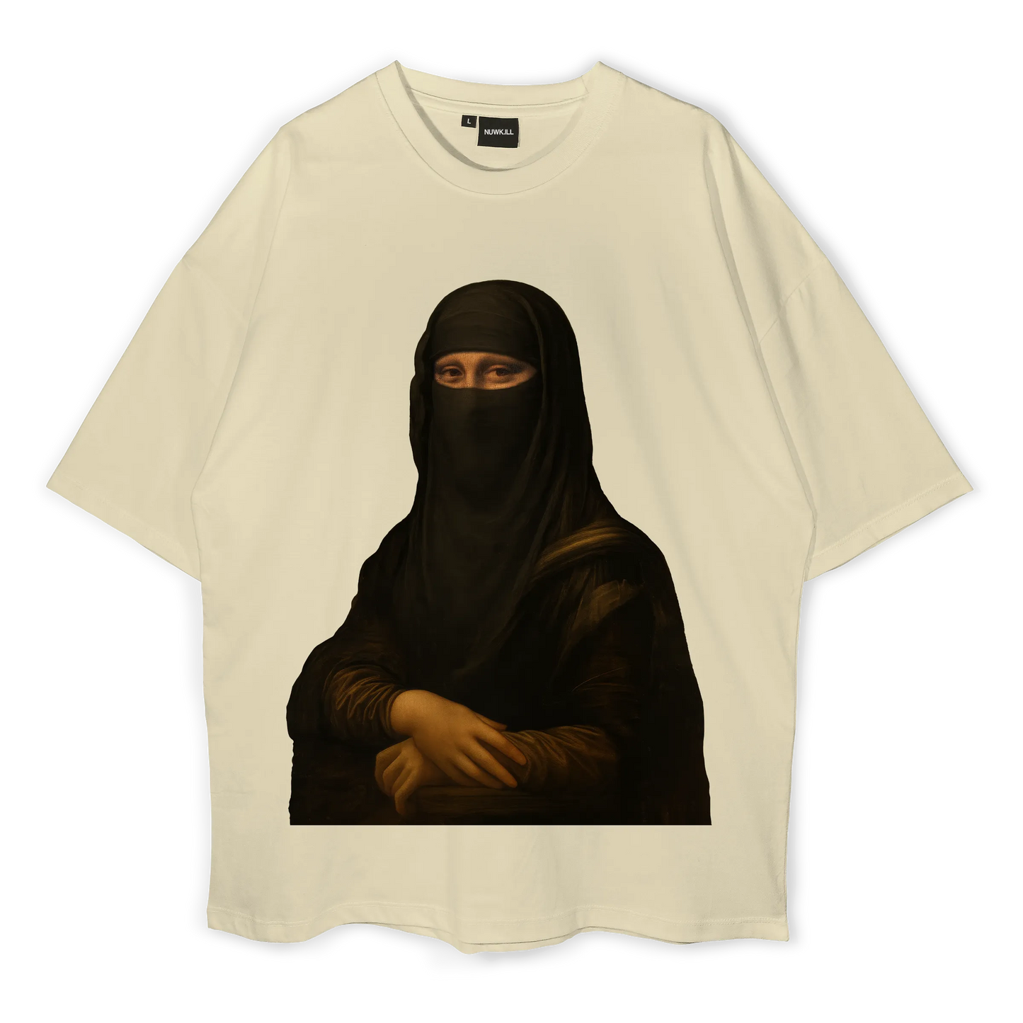 Mona Lisa in a Burqa Oversized T-shirt (300 GSM)