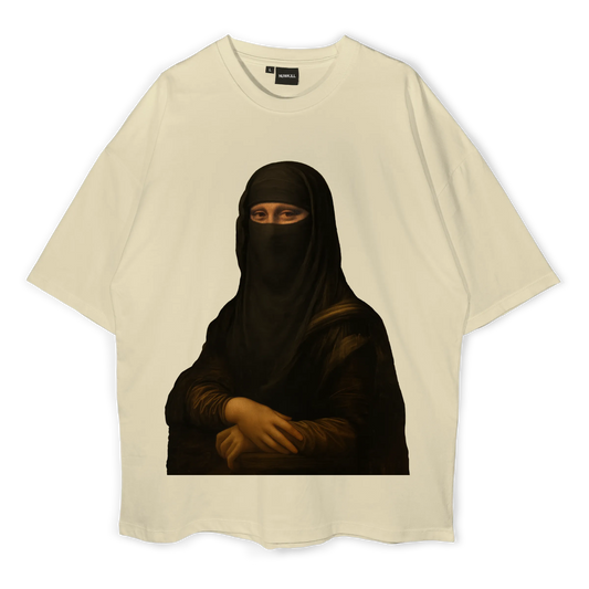 Mona Lisa in a Burqa Oversized T-shirt (300 GSM)