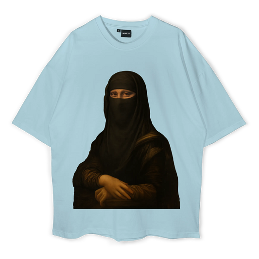 Mona Lisa in a Burqa Oversized T-shirt (300 GSM)
