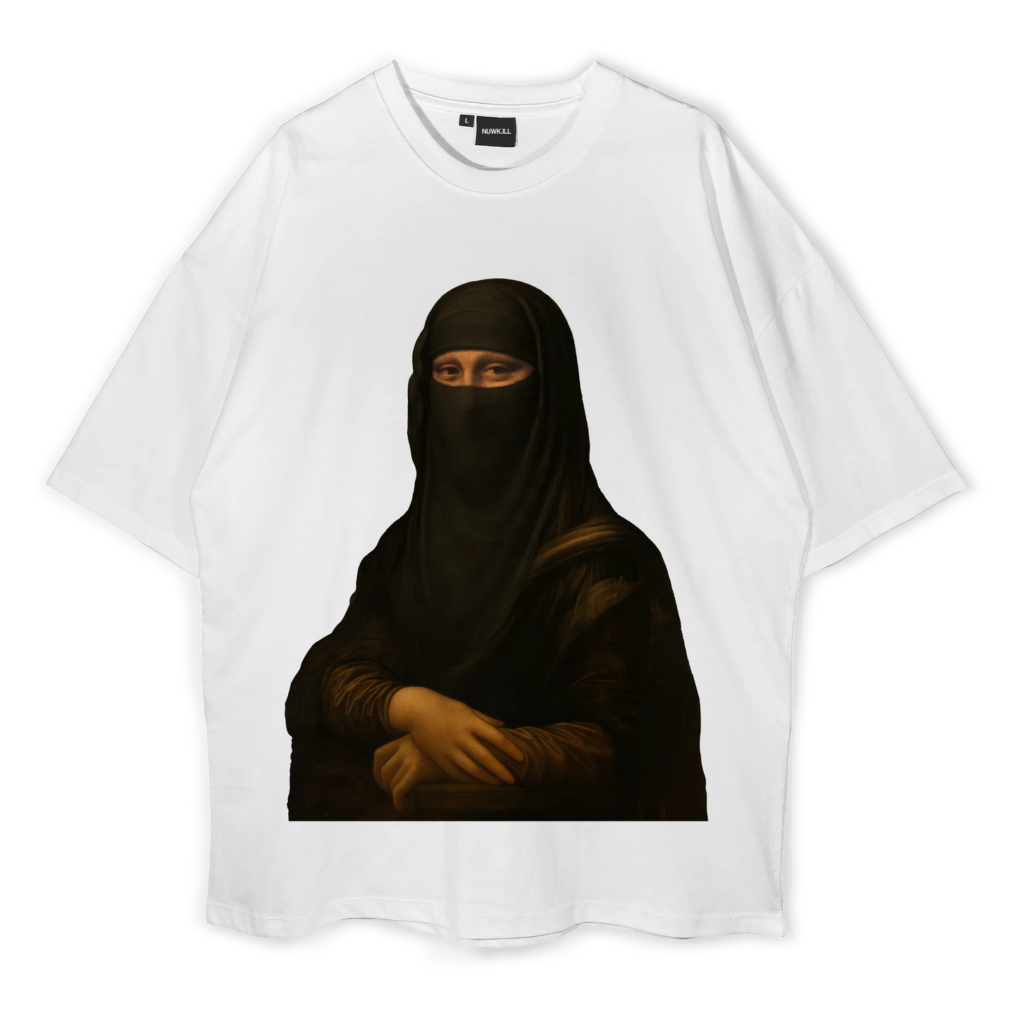 Mona Lisa in a Burqa Oversized T-shirt (300 GSM)