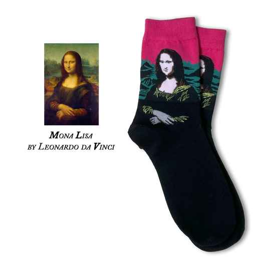 Mona Lisa Pink by Leonardo da Vinci Socks