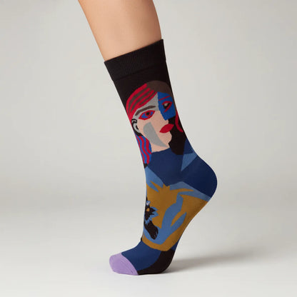 Muse & Monsieur Cubist Couple Art Socks