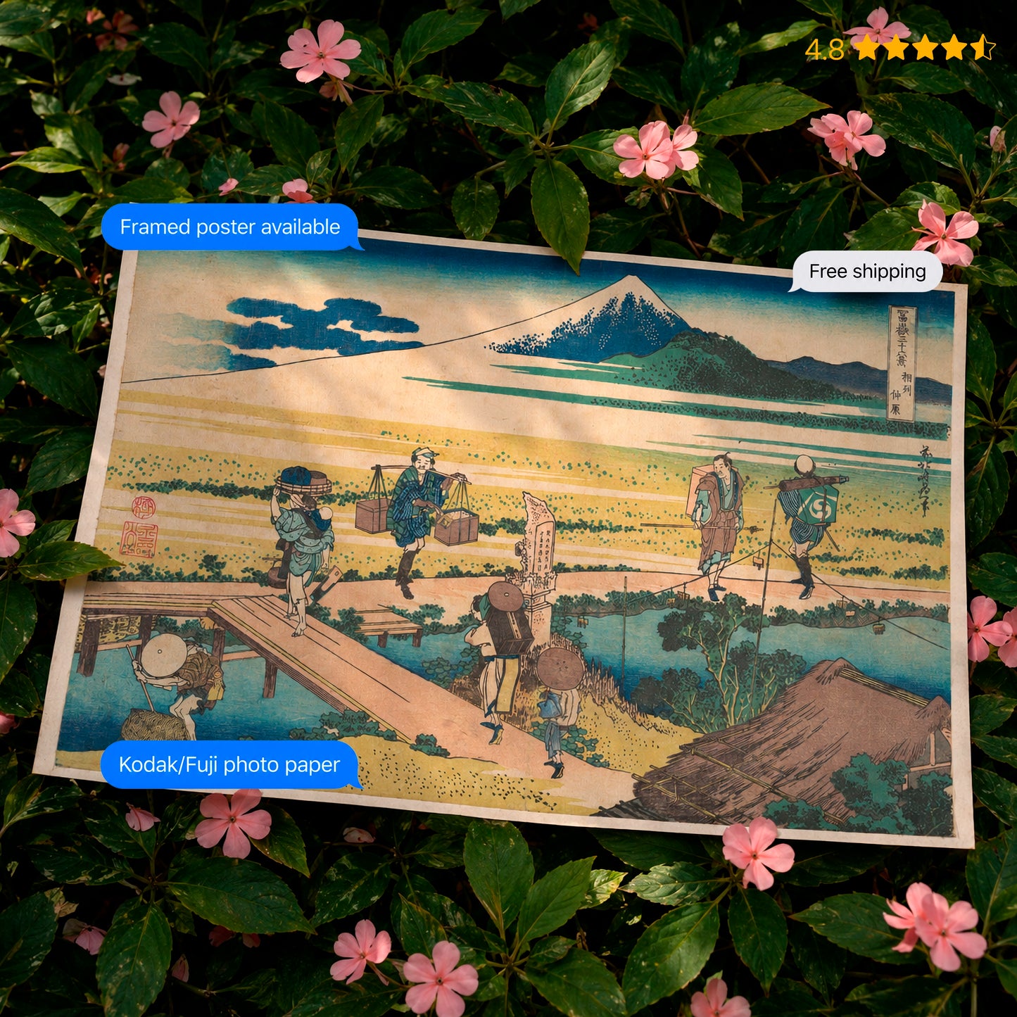 Nakahara in Sagami Province by Katsushika Hokusai Poster & Framed Print