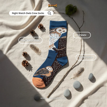 Night Watch Owls Art Socks