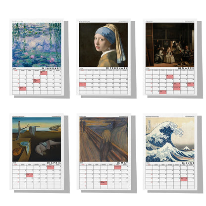 Art Calendar 2026 Wall Calendar