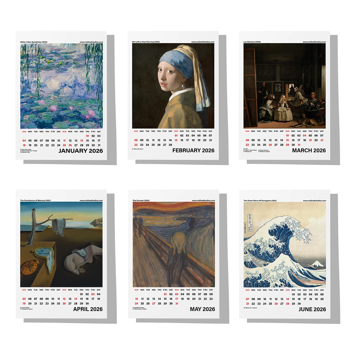 Art Calendar 2026 Desk Calendar