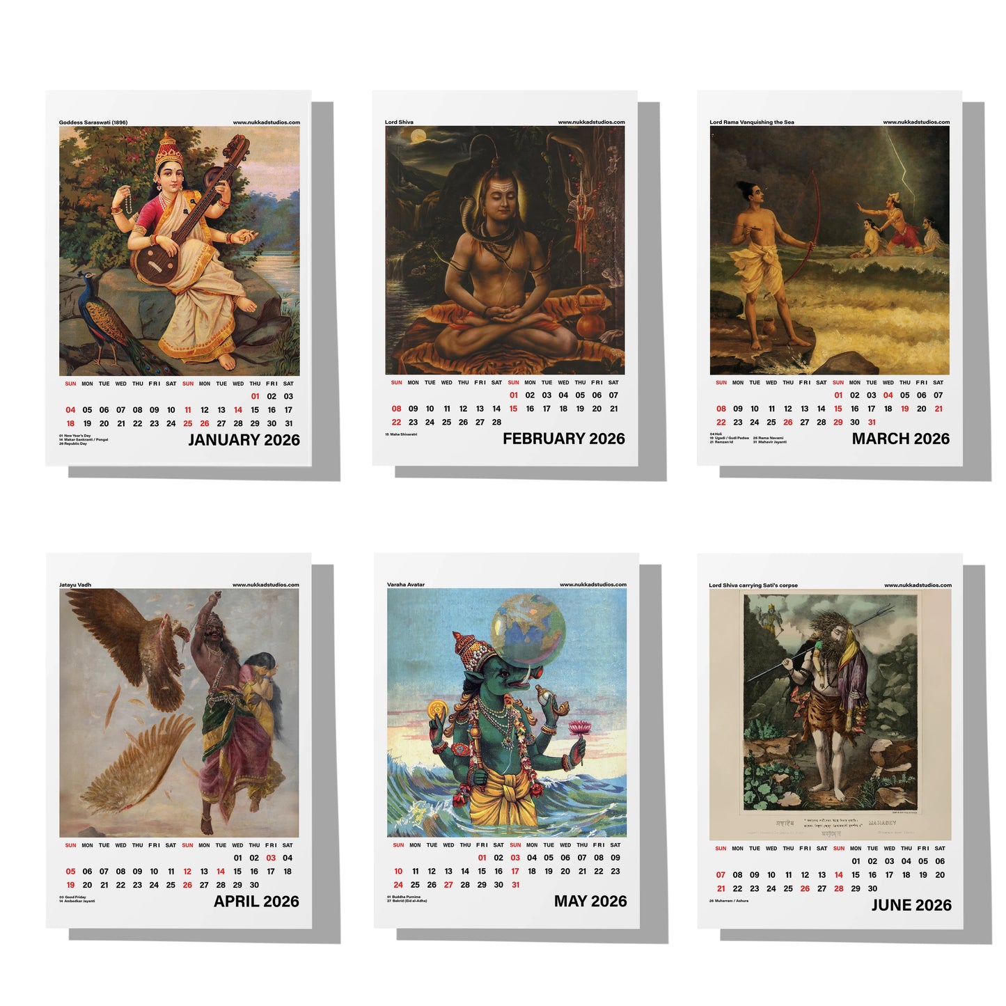Mythology Calendar 2026 Desk Calendar