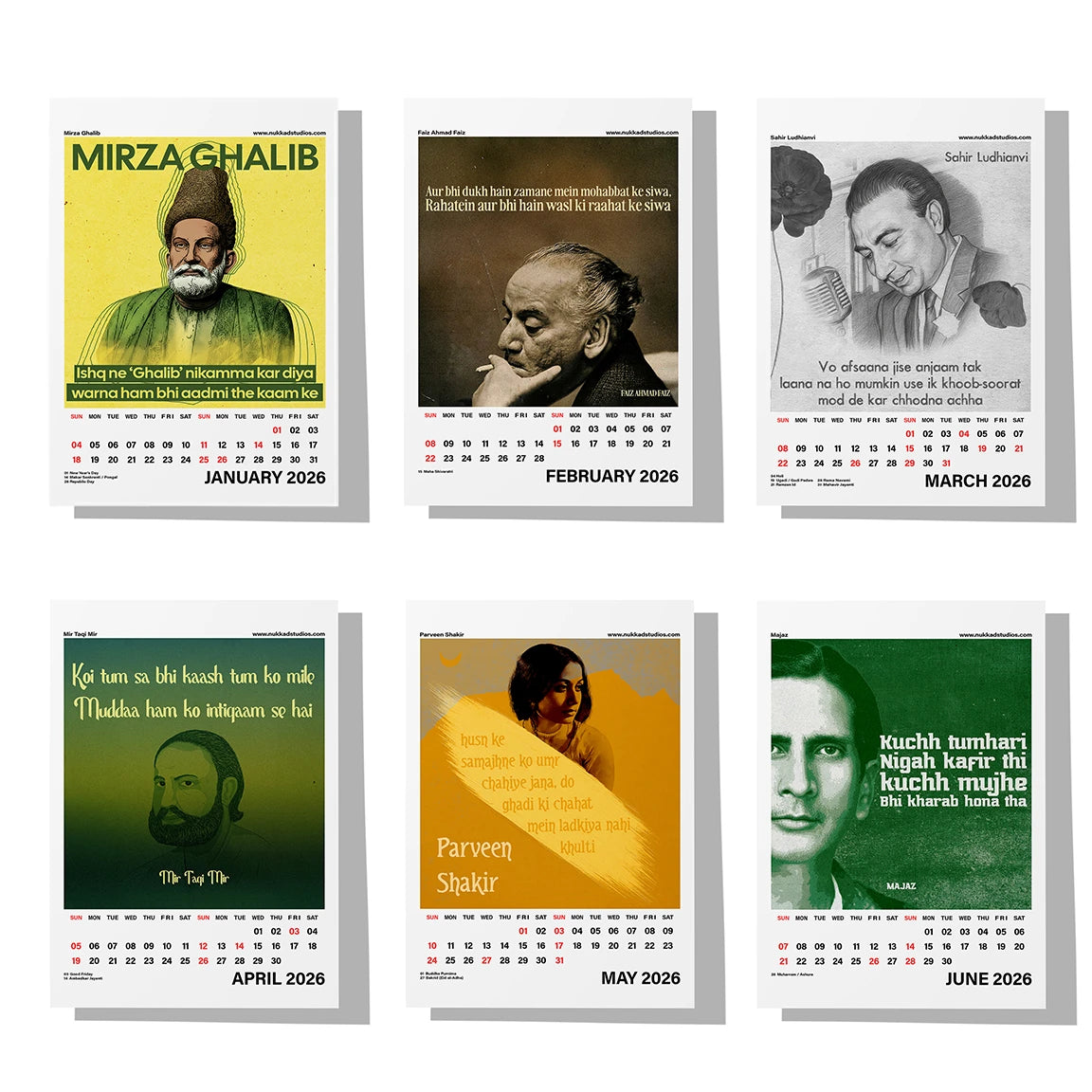 Sher-O-Shayari Calendar 2026 Desk Calendar