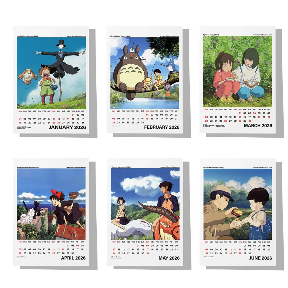 Studio Ghibli Calendar 2026 Desk Calendar
